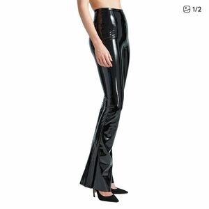 COMMANDO faux patent leather flare legging
